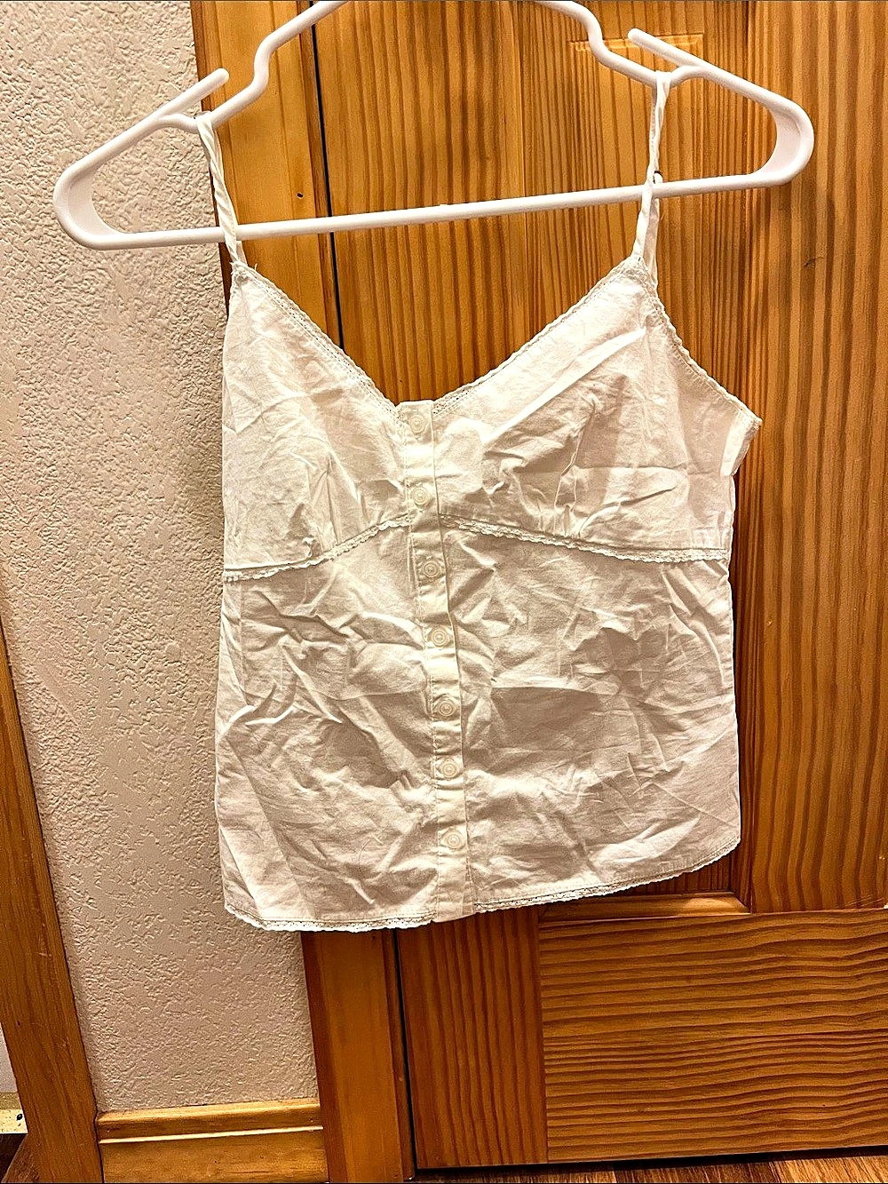 White Button-Front Camisole